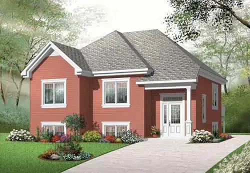 Traditional house plans 5-946 - front exterior, 986 sq ft, 2 bed, 1 bath house plans | Monster House Plans