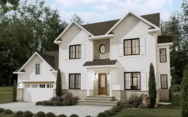 Traditional house plans 5-955 - front exterior, 2,573 sq ft, 5 bed, 2 bath house plans | Monster House Plans