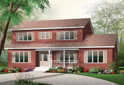 Traditional house plans 5-976 - front exterior, 2,261 sq ft, 4 bed, 3 bath house plans | Monster House Plans