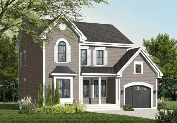 Traditional house plans 5-979 - front exterior, 1,824 sq ft, 3 bed, 2 bath house plans | Monster House Plans