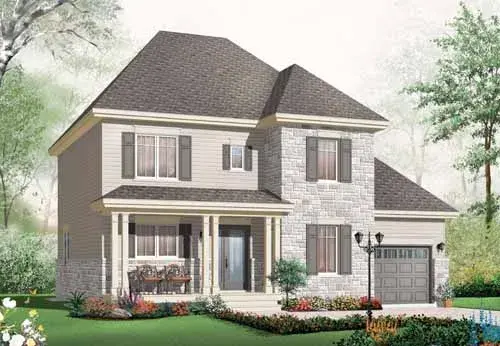Traditional house plans 5-984 - front exterior, 1,867 sq ft, 3 bed, 1 bath house plans | Monster House Plans