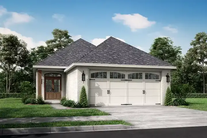 Traditional house plans 50-111 - front exterior, 1,400 sq ft, 3 bed, 2 bath house plans | Monster House Plans