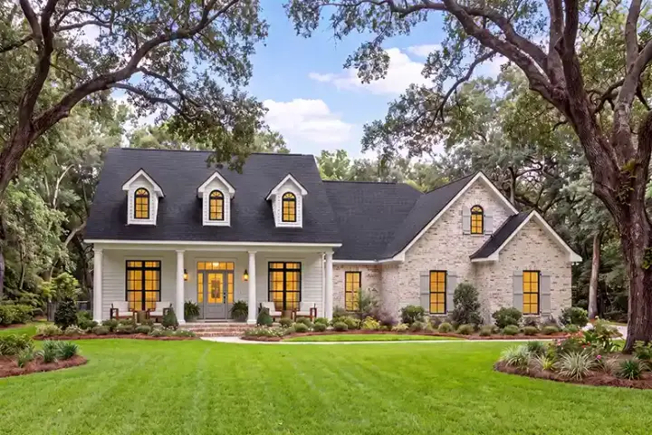 Traditional house plans 50-112 - front exterior, 1,500 sq ft, 3 bed, 2 bath house plans | Monster House Plans