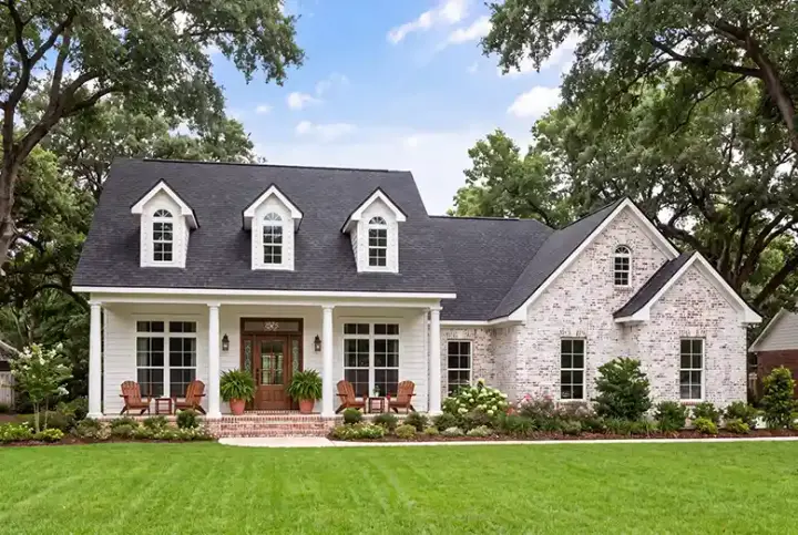 Country house plans 50-115 - front exterior, 1,500 sq ft, 3 bed, 2 bath house plans | Monster House Plans