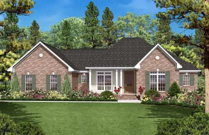 Traditional house plans 50-118 - front exterior, 1,600 sq ft, 3 bed, 2 bath house plans | Monster House Plans