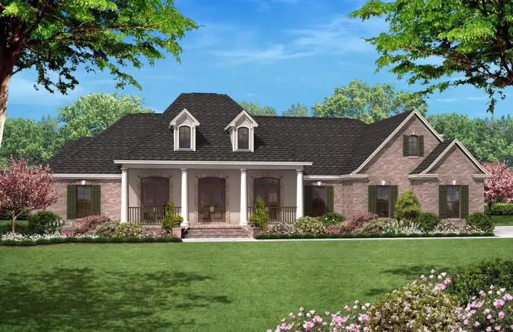 Southern house plans 50-136 - front exterior, 2,500 sq ft, 4 bed, 3 bath house plans | Monster House Plans