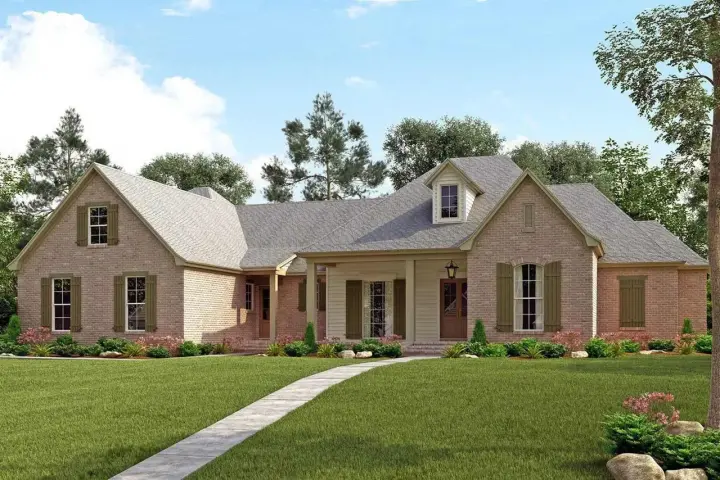 French Country house plans 50-147 - front exterior, 3,195 sq ft, 4 bed, 3 bath house plans | Monster House Plans