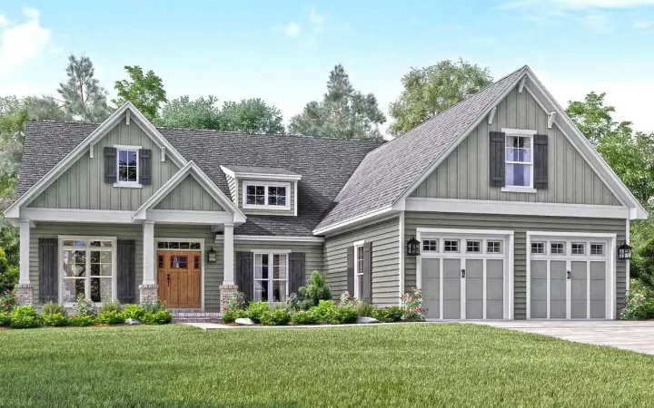 Craftsman house plans 50-187 - front exterior, 2,004 sq ft, 3 bed, 2 bath house plans | Monster House Plans