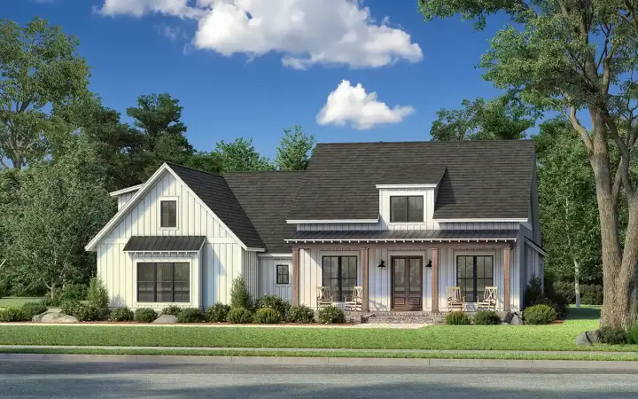 Modern Farmhouse house plans 50-188 - front exterior, 2,077 sq ft, 3 bed, 2 bath house plans | Monster House Plans