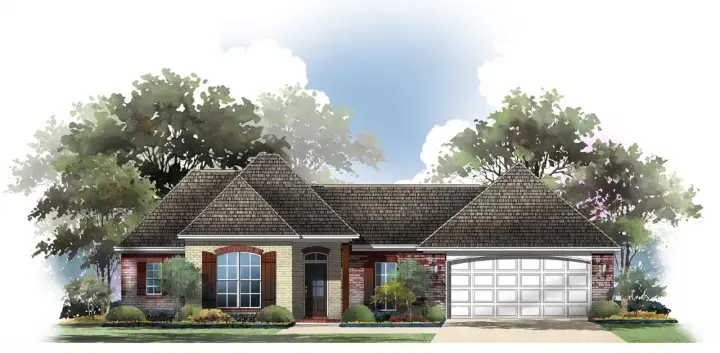 European house plans 50-293 - front exterior, 1,500 sq ft, 3 bed, 2 bath house plans | Monster House Plans