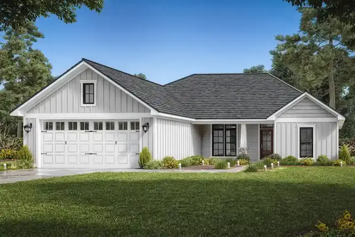 Craftsman house plans 50-299 - front exterior, 1,569 sq ft, 3 bed, 2 bath house plans | Monster House Plans