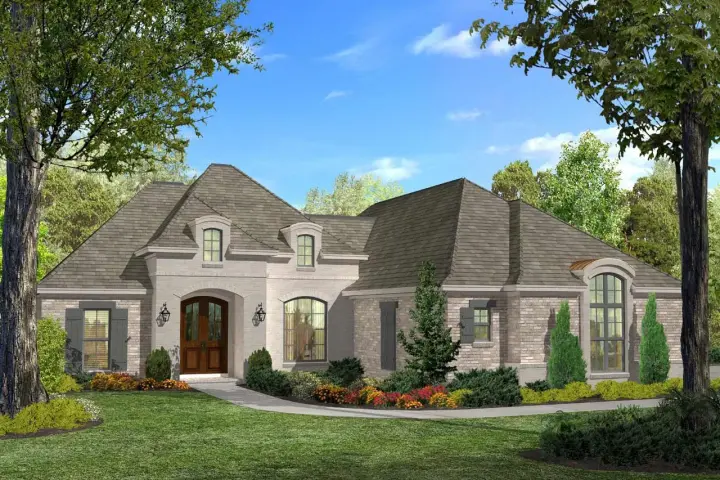 French Country house plans 50-332 - front exterior, 1,934 sq ft, 3 bed, 2 bath house plans | Monster House Plans
