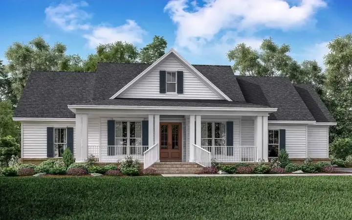 Modern Farmhouse house plans 50-335 - front exterior, 1,993 sq ft, 3 bed, 2 bath house plans | Monster House Plans