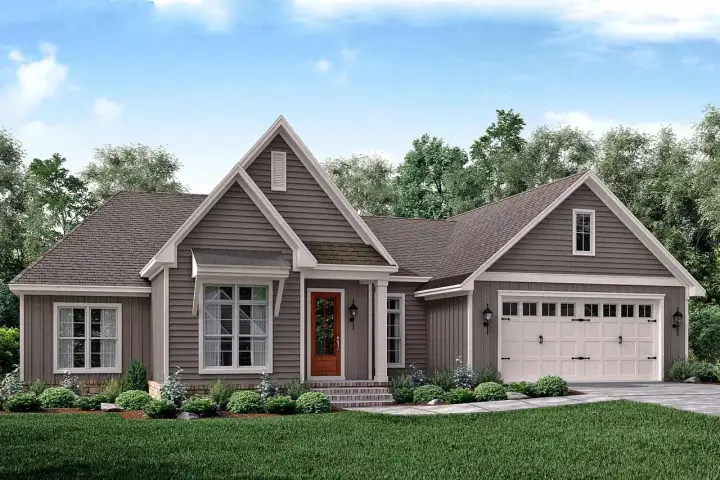 Traditional house plans 50-339 - front exterior, 2,019 sq ft, 3 bed, 2 bath house plans | Monster House Plans
