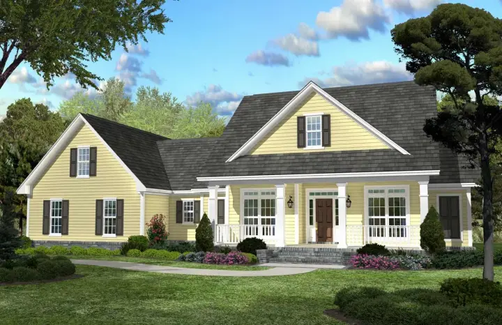 Modern Farmhouse house plans 50-342 - front exterior, 2,100 sq ft, 3 bed, 2 bath house plans | Monster House Plans