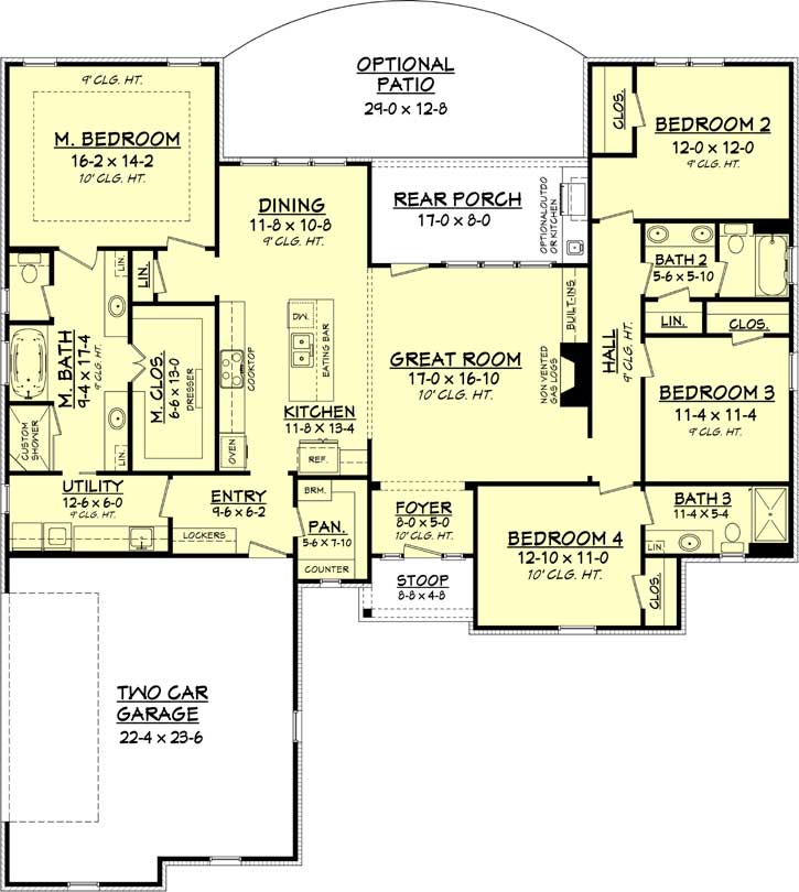 4 Bedroom 3 Bathroom House Plans