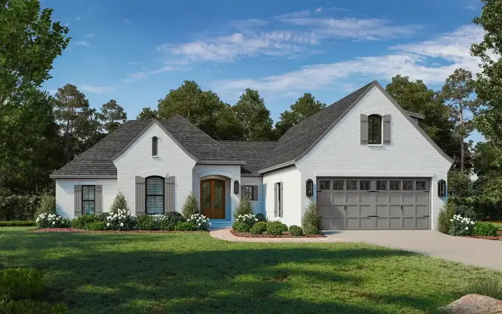 Southern house plans 50-351 - front exterior, 2,180 sq ft, 4 bed, 2 bath house plans | Monster House Plans