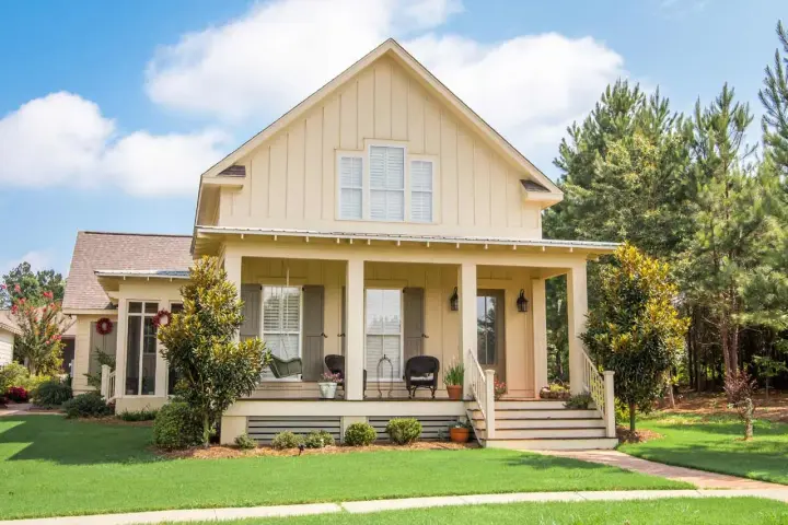 Modern Farmhouse house plans 50-352 - front exterior, 2,185 sq ft, 3 bed, 2 bath house plans | Monster House Plans
