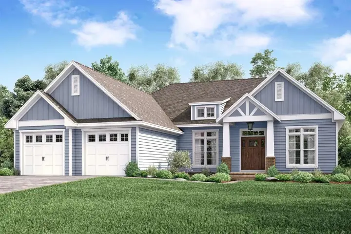 Craftsman house plans 50-356 - front exterior, 2,275 sq ft, 3 bed, 2 bath house plans | Monster House Plans