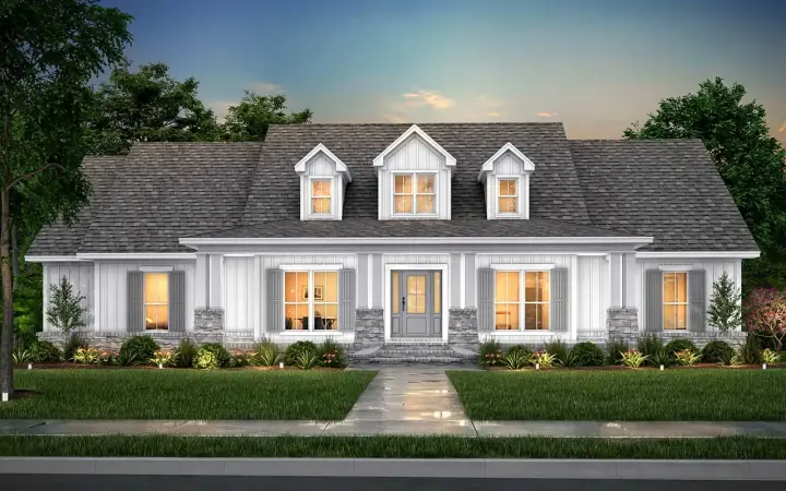 Country house plans 50-360 - front exterior, 2,420 sq ft, 4 bed, 2 bath house plans | Monster House Plans