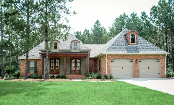 French Country house plans 50-362 - front exterior, 2,480 sq ft, 4 bed, 2 bath house plans | Monster House Plans