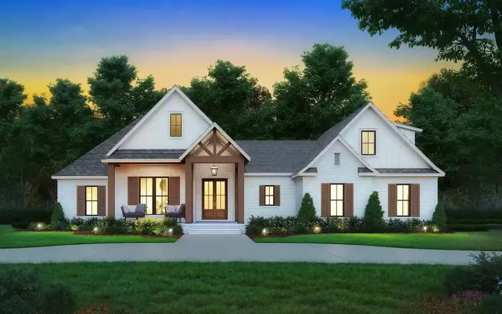 Craftsman house plans 50-381 - front exterior, 2,373 sq ft, 4 bed, 2 bath house plans | Monster House Plans