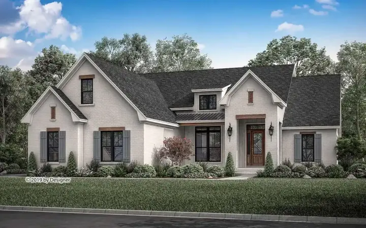Modern Farmhouse house plans 50-383 - front exterior, 2,165 sq ft, 3 bed, 2 bath house plans | Monster House Plans