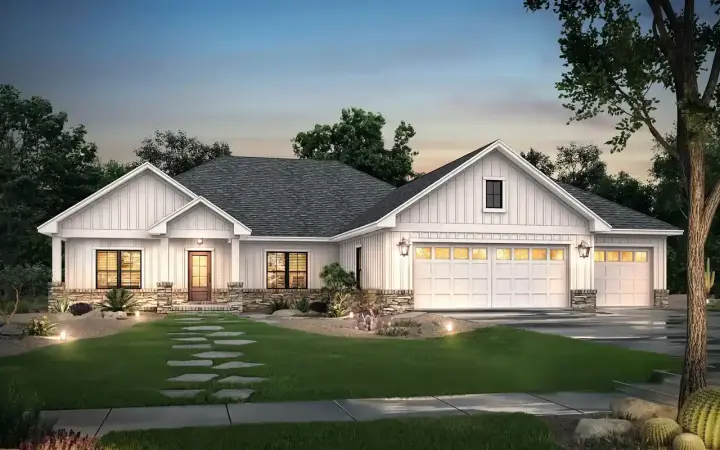 Modern Farmhouse house plans 50-404 - front exterior, 2,230 sq ft, 3 bed, 2 bath house plans | Monster House Plans