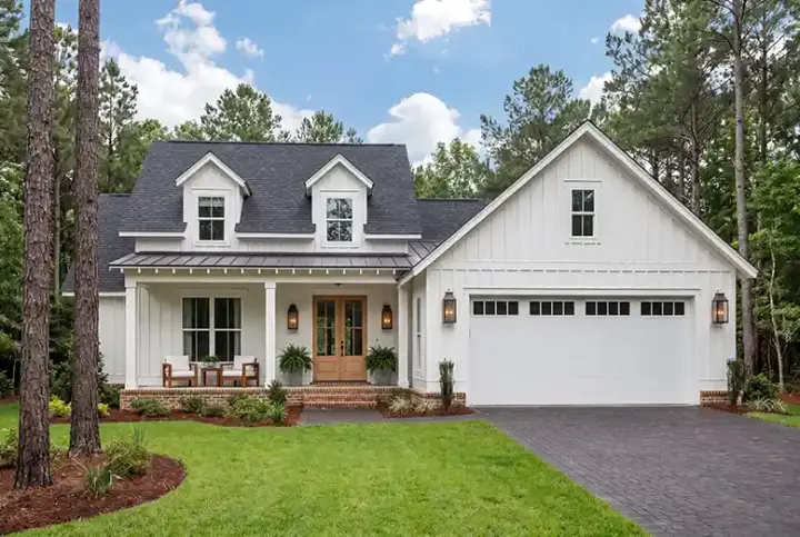 Modern Farmhouse house plans 50-427 - front exterior, 2,974 sq ft, 3 bed, 3 bath house plans | Monster House Plans