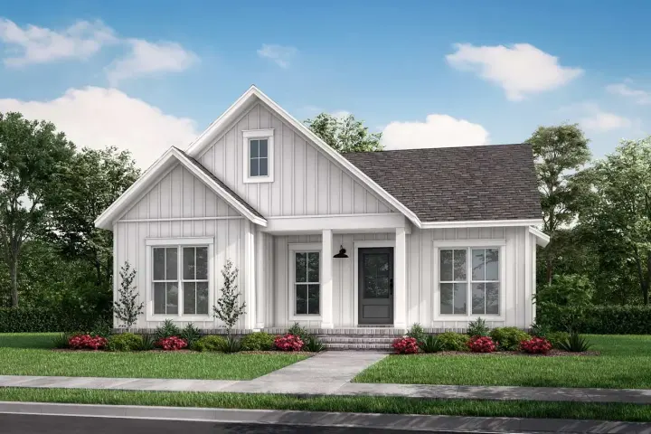 Modern Farmhouse house plans 50-431 - front exterior, 1,254 sq ft, 2 bed, 2 bath house plans | Monster House Plans