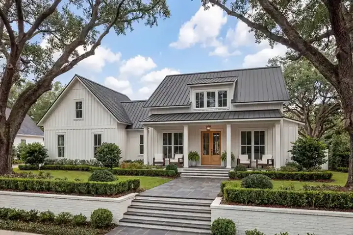 Modern Farmhouse house plans 50-443 - front exterior, 1,448 sq ft, 2 bed, 2 bath house plans | Monster House Plans