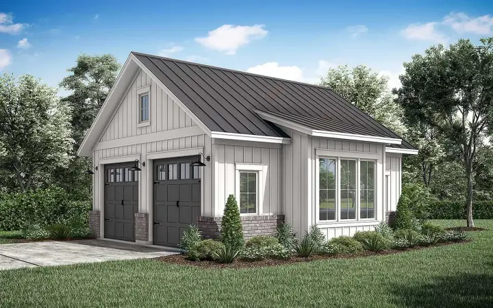 Modern Farmhouse house plans 50-454 - front exterior, 661 sq ft, 0 bed, 0 bath house plans | Monster House Plans