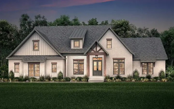 Modern Farmhouse house plans 50-455 - front exterior, 2,985 sq ft, 5 bed, 3 bath house plans | Monster House Plans
