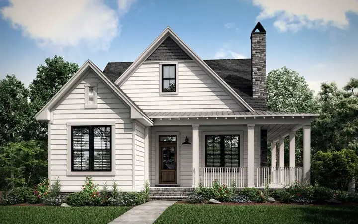 Modern Farmhouse house plans 50-461 - front exterior, 2,200 sq ft, 4 bed, 3 bath house plans | Monster House Plans