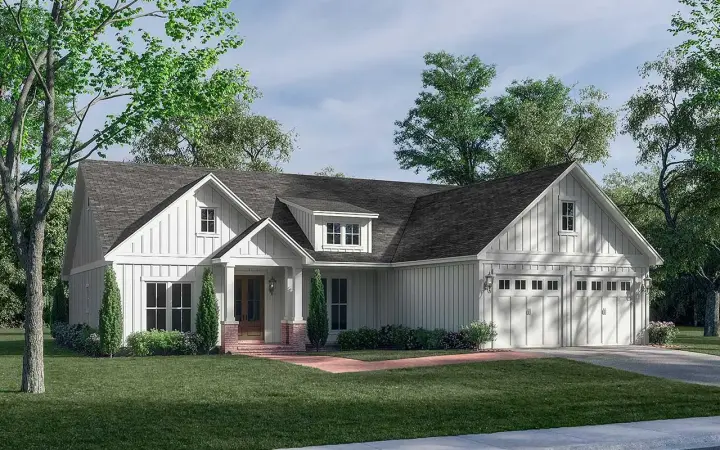 Modern Farmhouse house plans 50-471 - front exterior, 2,234 sq ft, 3 bed, 2 bath house plans | Monster House Plans
