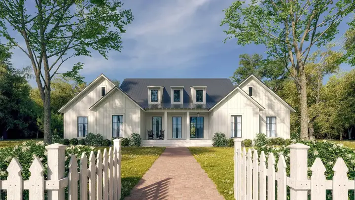 Modern Farmhouse house plans 50-483 - front exterior, 2,792 sq ft, 3 bed, 2 bath house plans | Monster House Plans