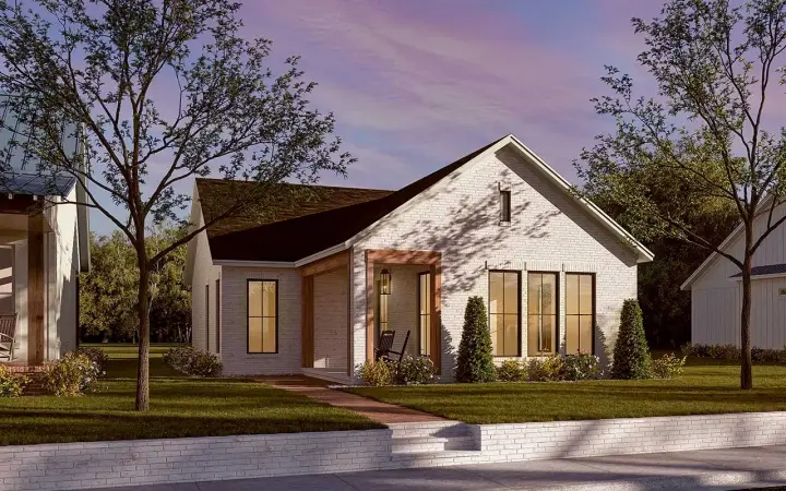 Traditional house plans 50-495 - front exterior, 1,196 sq ft, 2 bed, 2 bath house plans | Monster House Plans