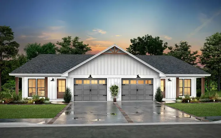 Modern Farmhouse house plans 50-498 - front exterior, 2,496 sq ft, 6 bed, 4 bath house plans | Monster House Plans