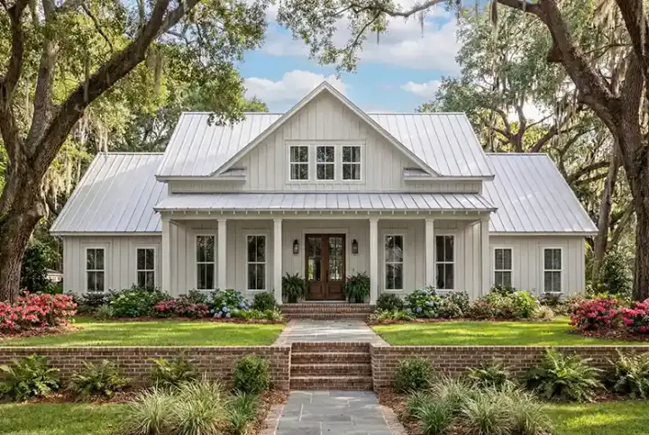 Modern Farmhouse house plans 50-502 - front exterior, 2,390 sq ft, 4 bed, 3 bath house plans | Monster House Plans