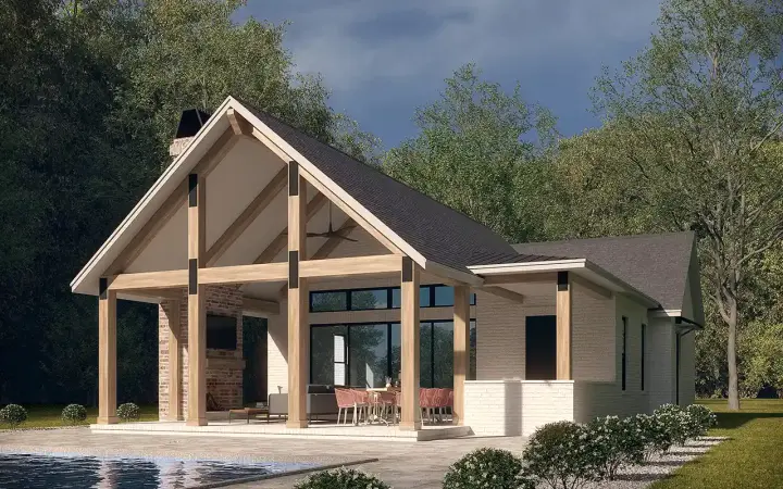 Modern house plans 50-508 - front exterior, 506 sq ft, 0 bed, 1 bath house plans | Monster House Plans