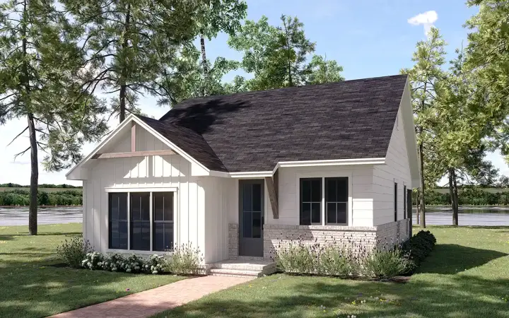 Country house plans 50-514 - front exterior, 1,000 sq ft, 2 bed, 2 bath house plans | Monster House Plans