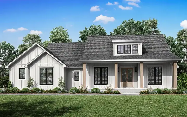 Modern Farmhouse house plans 50-515 - front exterior, 2,194 sq ft, 4 bed, 2 bath house plans | Monster House Plans