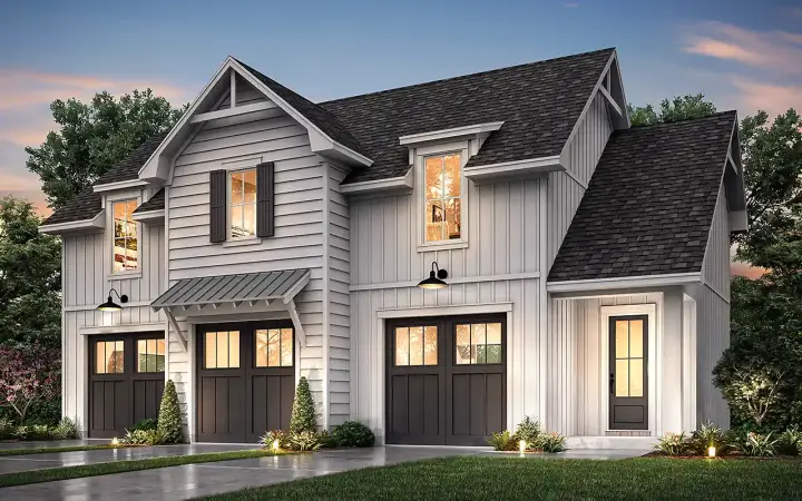 Modern Farmhouse house plans 50-516 - front exterior, 1,271 sq ft, 2 bed, 1 bath house plans | Monster House Plans