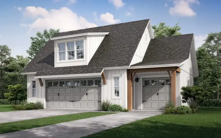 Cottage house plans 50-533 - front exterior, 512 sq ft, 0 bed, 1 bath house plans | Monster House Plans