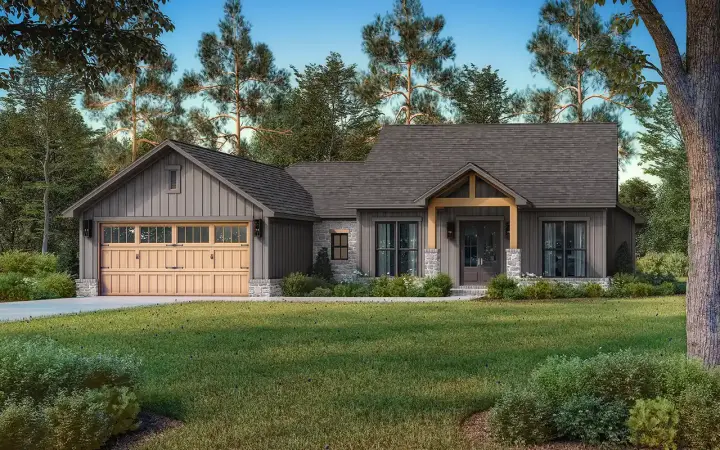 Farmhouse house plans 50-536 - front exterior, 1,899 sq ft, 4 bed, 2 bath house plans | Monster House Plans
