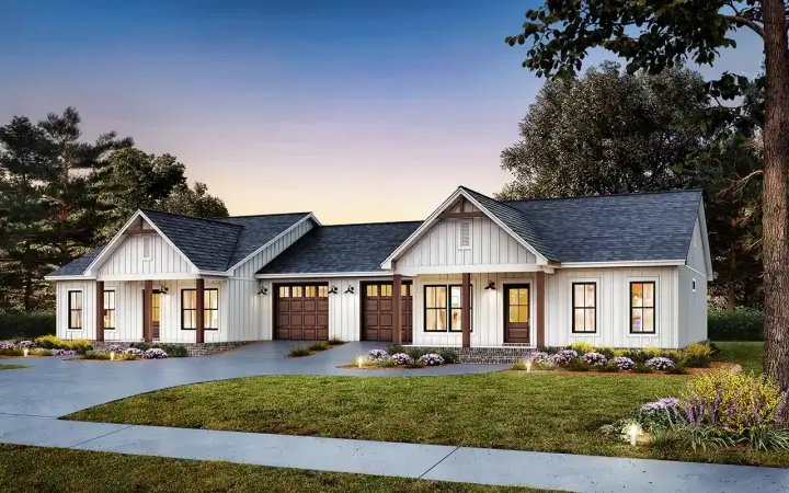 Craftsman house plans 50-545 - front exterior, 2,096 sq ft, 4 bed, 4 bath house plans | Monster House Plans