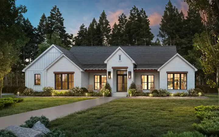 Traditional house plans 50-548 - front exterior, 2,192 sq ft, 3 bed, 2 bath house plans | Monster House Plans