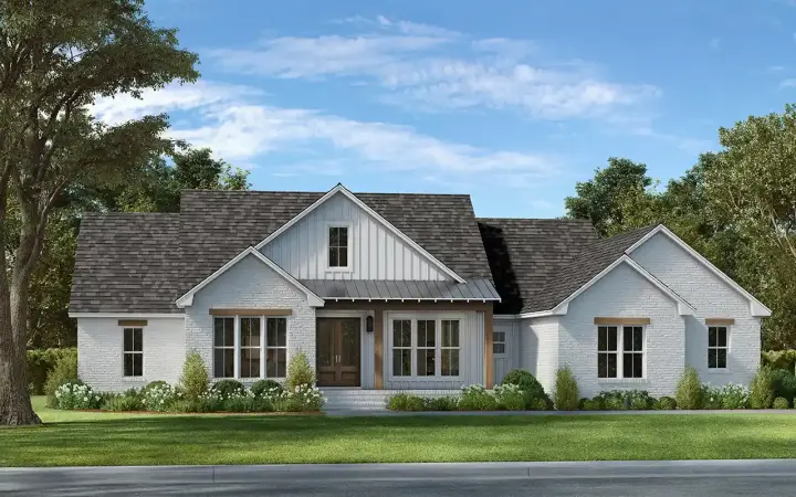 Modern Farmhouse house plans 50-552 - front exterior, 2,200 sq ft, 4 bed, 2 bath house plans | Monster House Plans