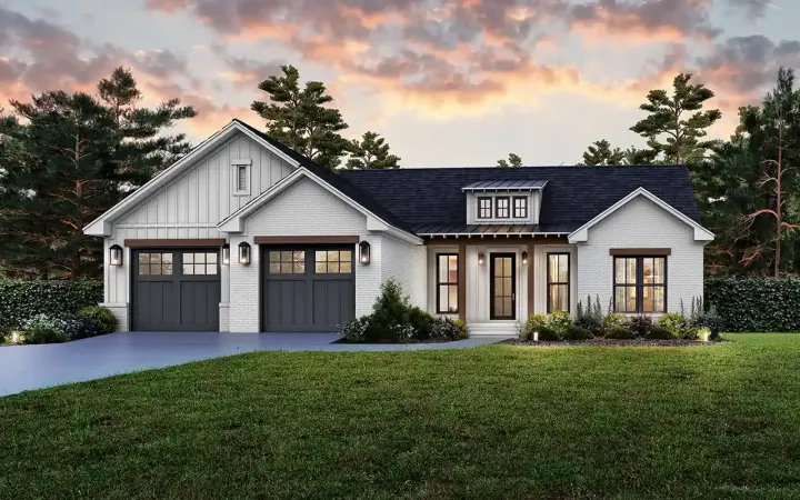Modern Farmhouse house plans 50-554 - front exterior, 1,641 sq ft, 3 bed, 2 bath house plans | Monster House Plans