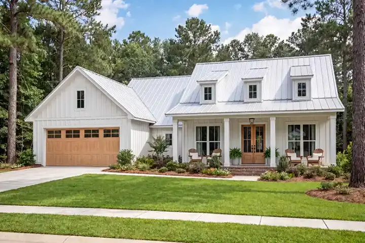 Modern Farmhouse house plans 50-562 - front exterior, 1,740 sq ft, 3 bed, 2 bath house plans | Monster House Plans